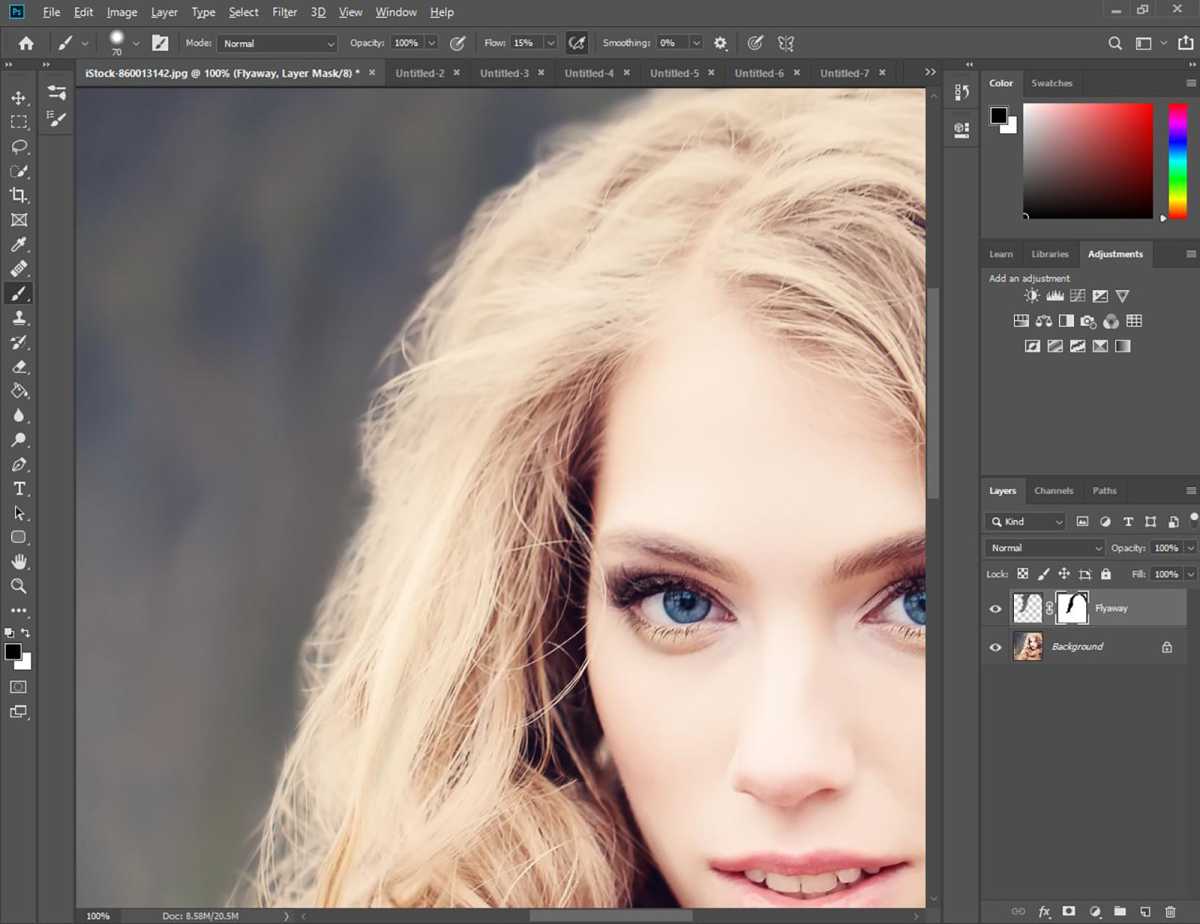 How to remove flyaway hair in Photoshop - step 8