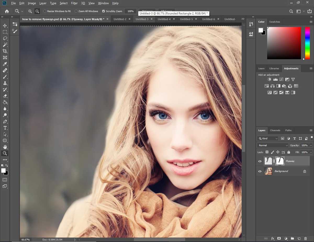 How to remove flyaway hair in Photoshop - step 9