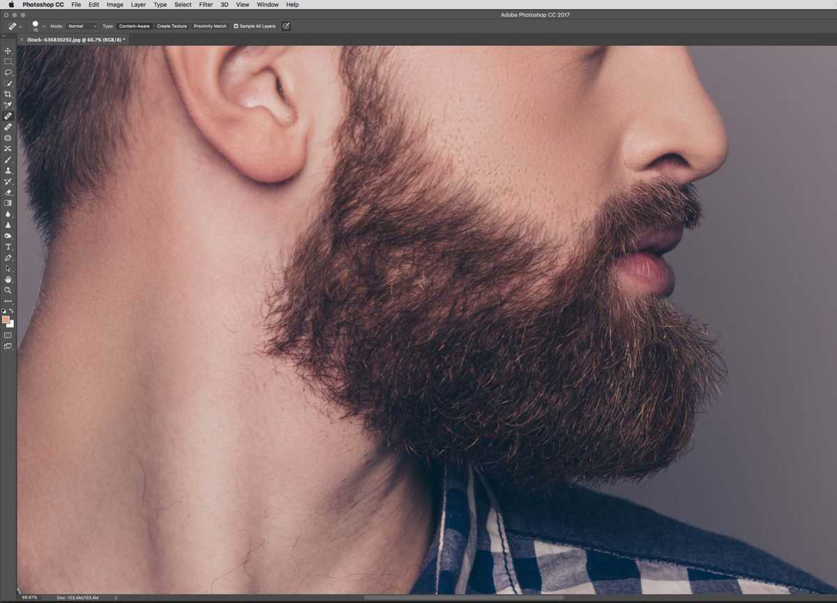 How to thicken hair in Photoshop - step 1