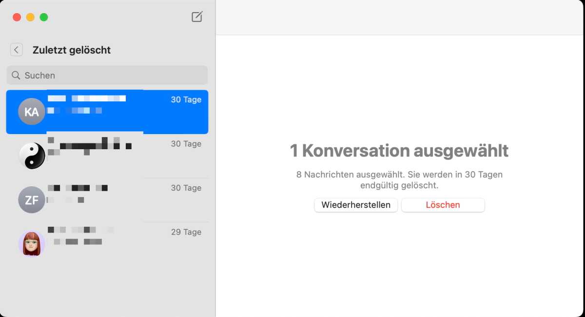 Konversation wieder herstellen