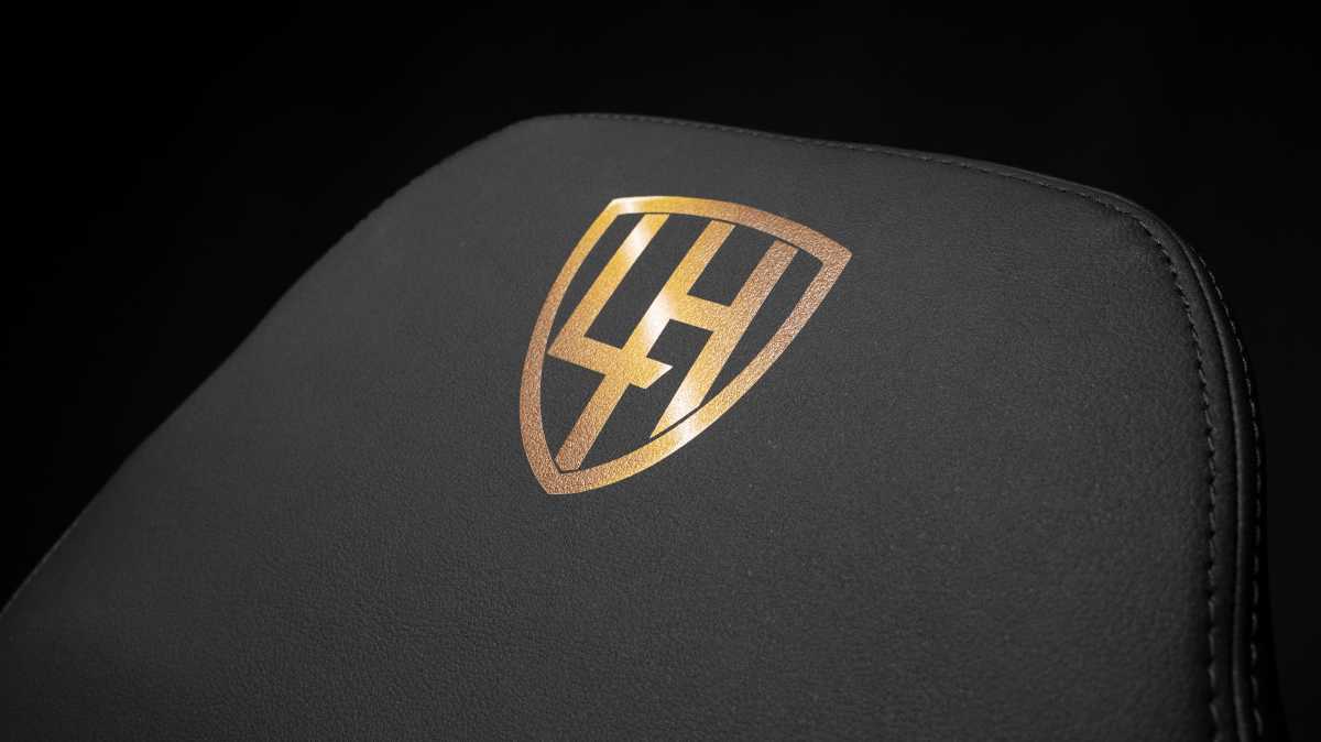 Noblechairs customisation, close-up of the logo