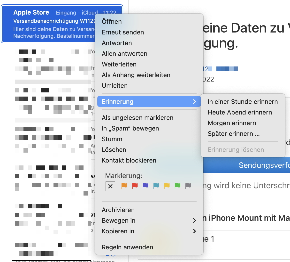 macOS Ventura: Mail Erinnerungen