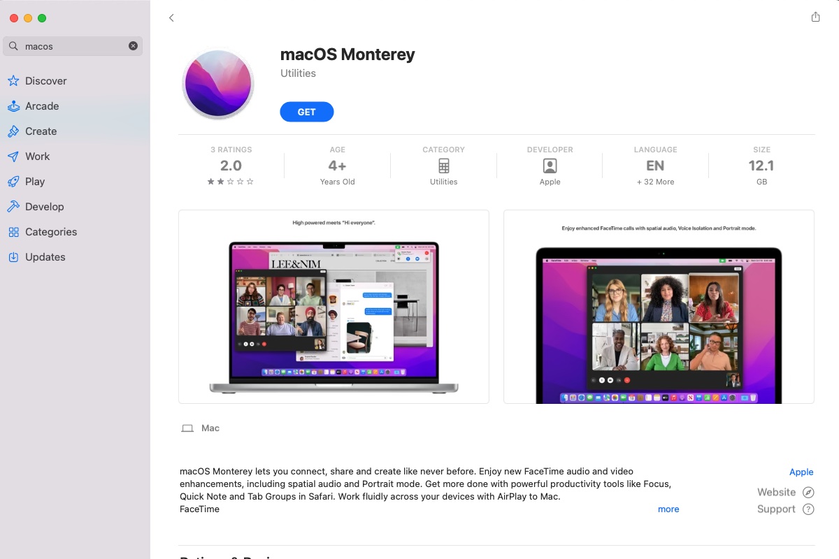 Mac App Store의 Monterey