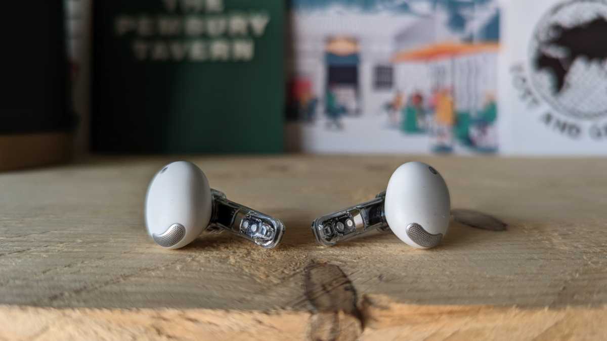 Nothing Ear (Stick) earbuds half in design