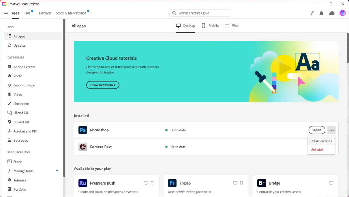 Where to download old Adobe software CC versions