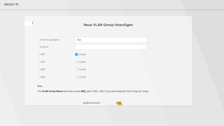 Zyxel DX3301 VLAN-ID