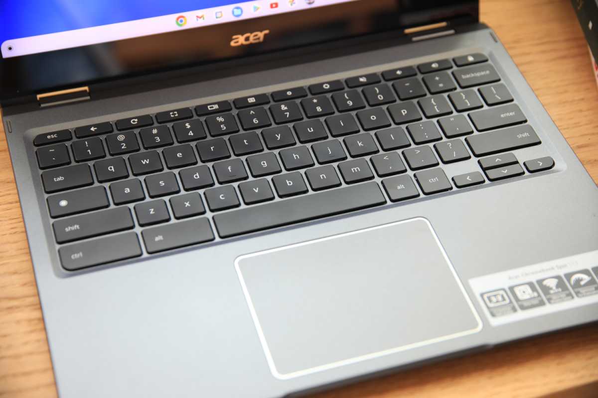 Acer Chromebook Spin keyboard