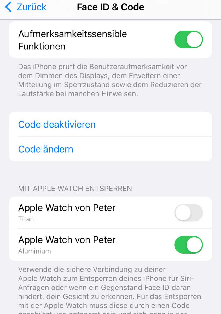 Mit Apple Watch iPhone entsperren