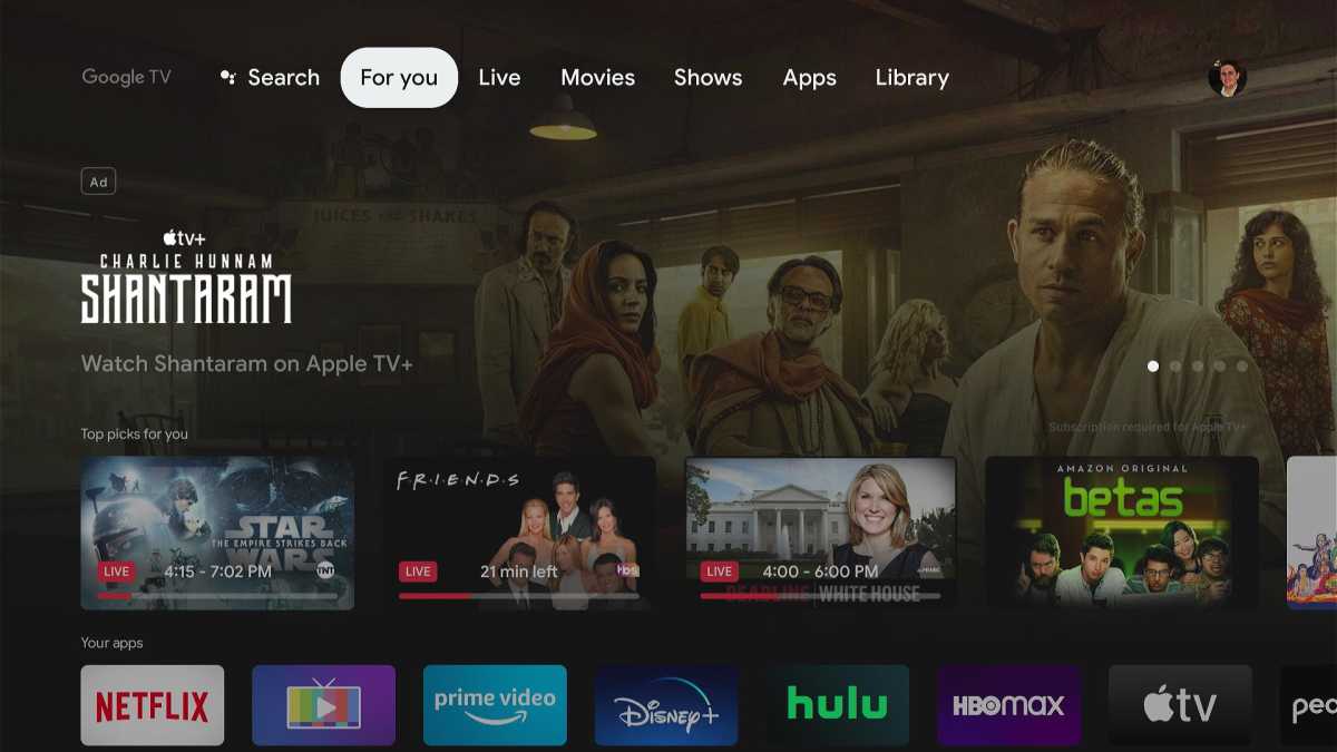 Chromecast avec écran d'accueil Google TV HD
