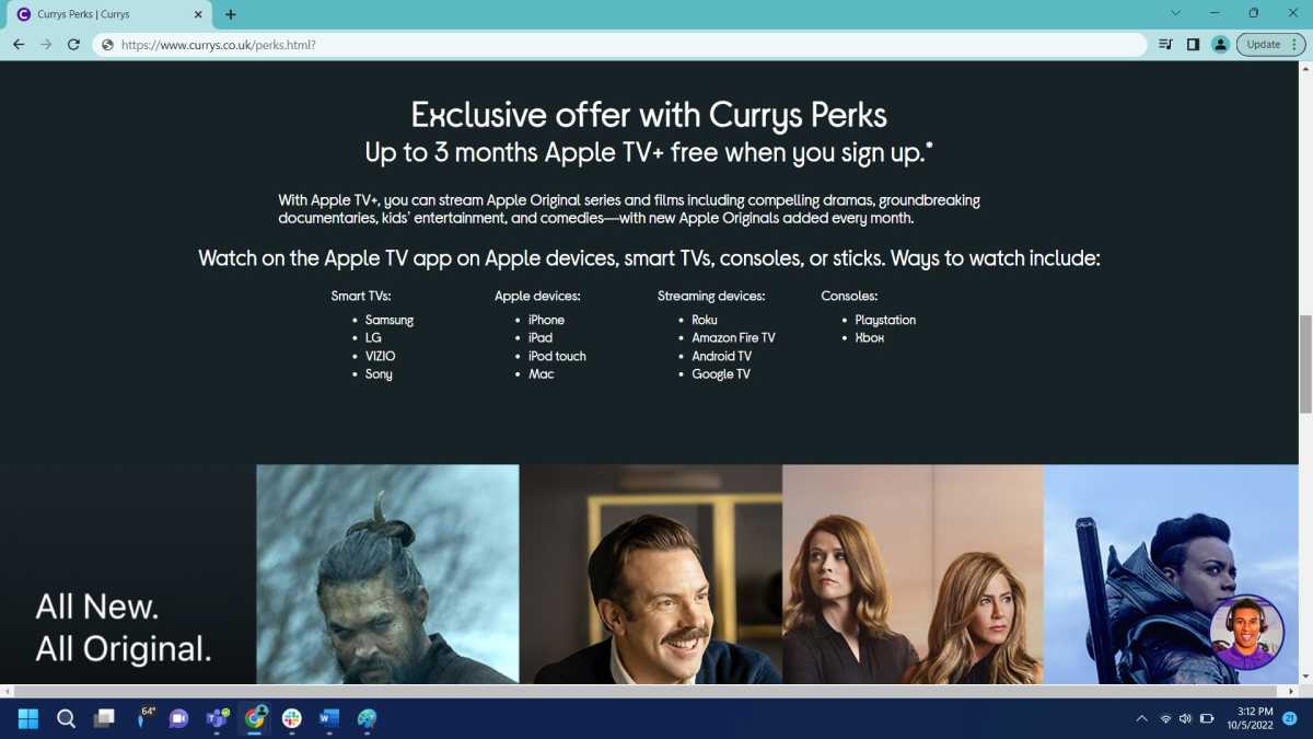 Currys Perks for Apple TV+ screenshot