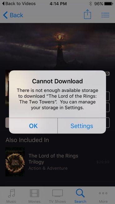 Cannot Download movie