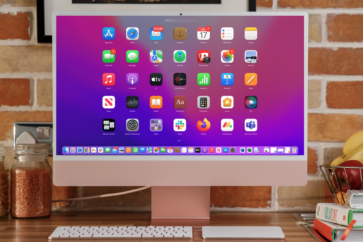 iMac with Launch Pad open apps