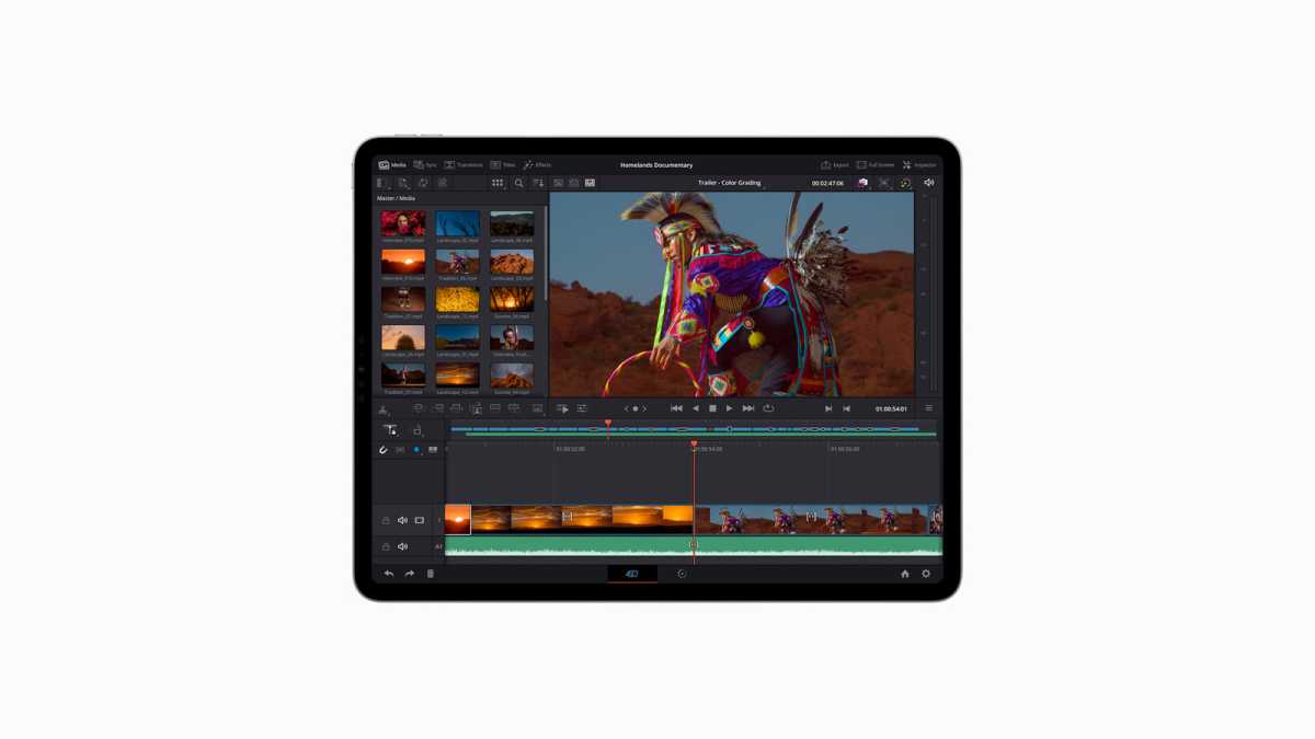 iPad Pro (2022) running video editing software