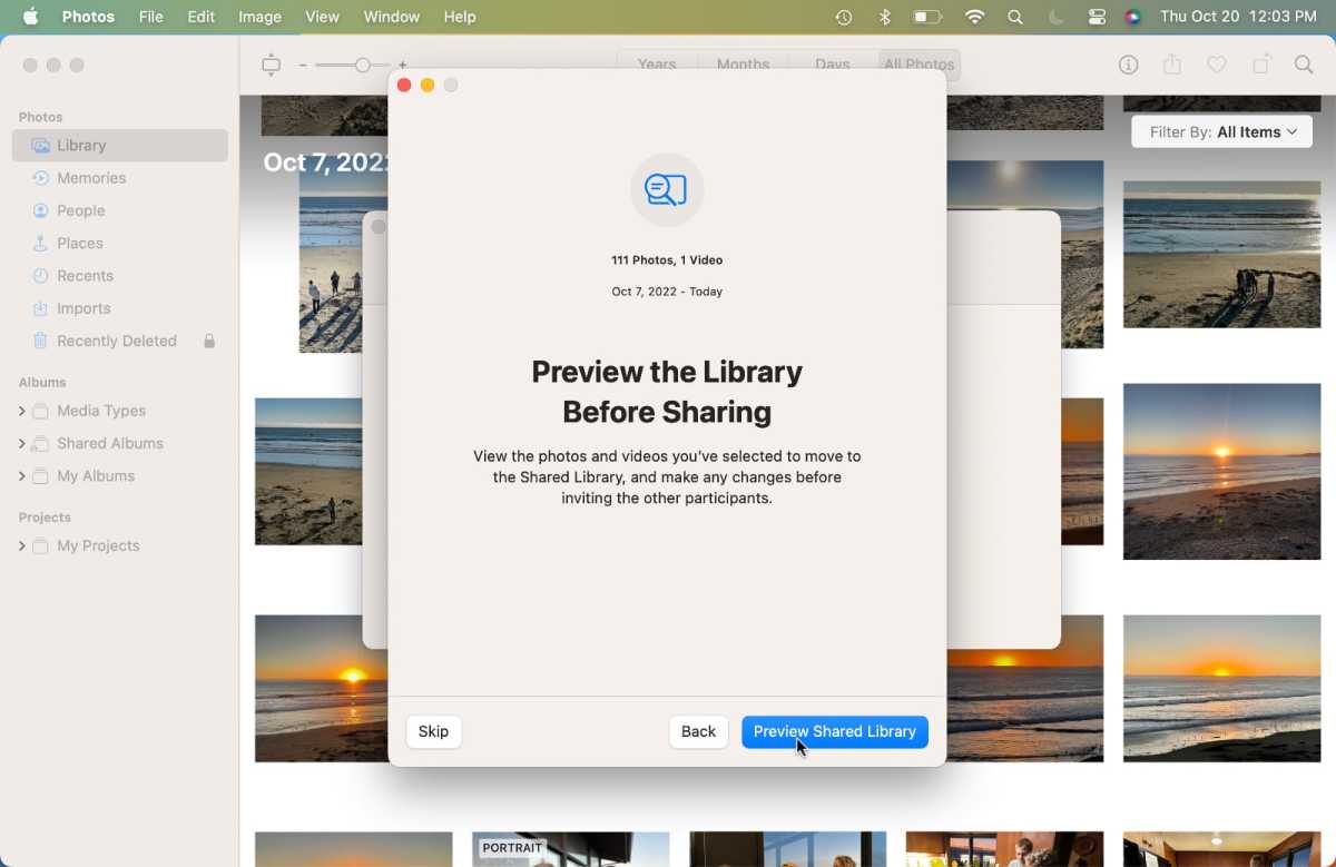 You can check the contents of the iCloud Shared Photo Library before sharing it with others.