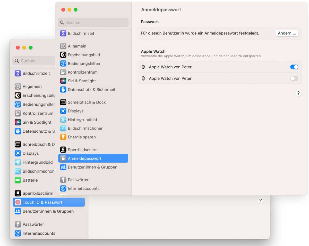 Mac mit Apple Watch entsperren