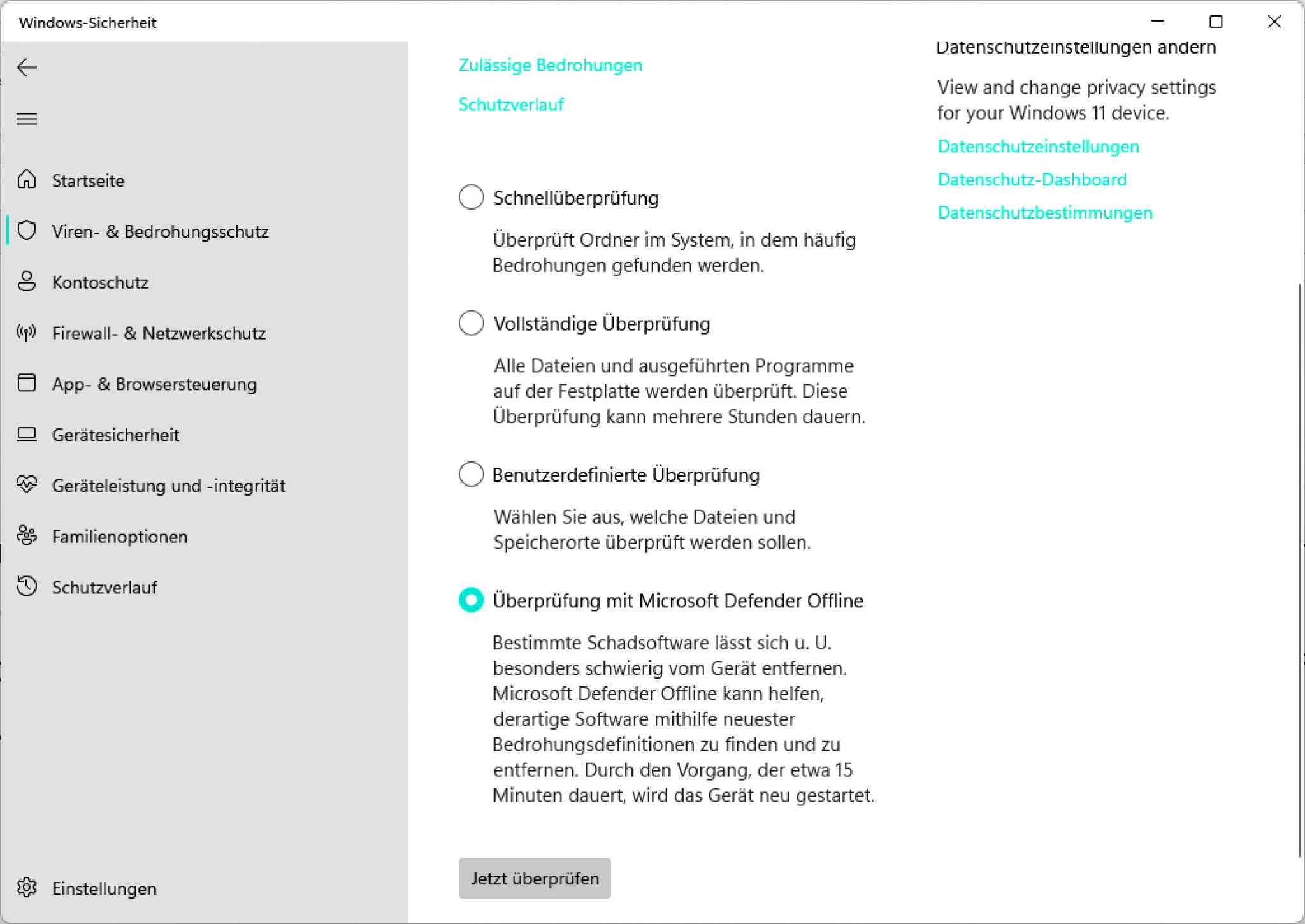 OfflineScan von Microsoft Defender starten PCWELT