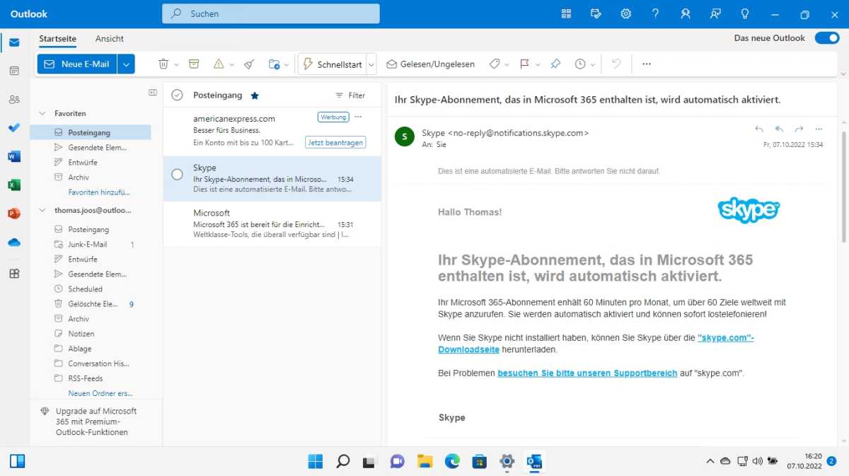 Das neue Outlook für Windows kann von Office-Insidern jetzt genutzt werden. 