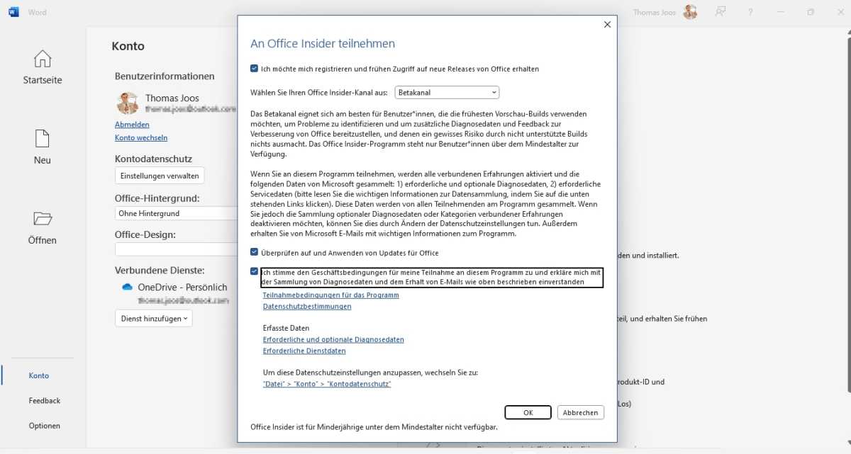 Über das Insider-Programm von Microsoft 365 steht auch die neue Outlook-Version zur Verfügung.