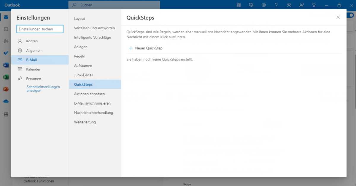 Die Quick Steps ermöglich in Outlook für Windows verschiedene Workflows zur Automatisierung von Aufgaben in Windows.