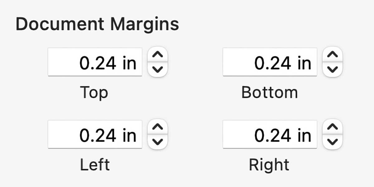 Pages Document Margins