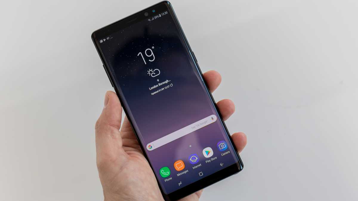 Samsung Galaxy Note 8 in someone's hand