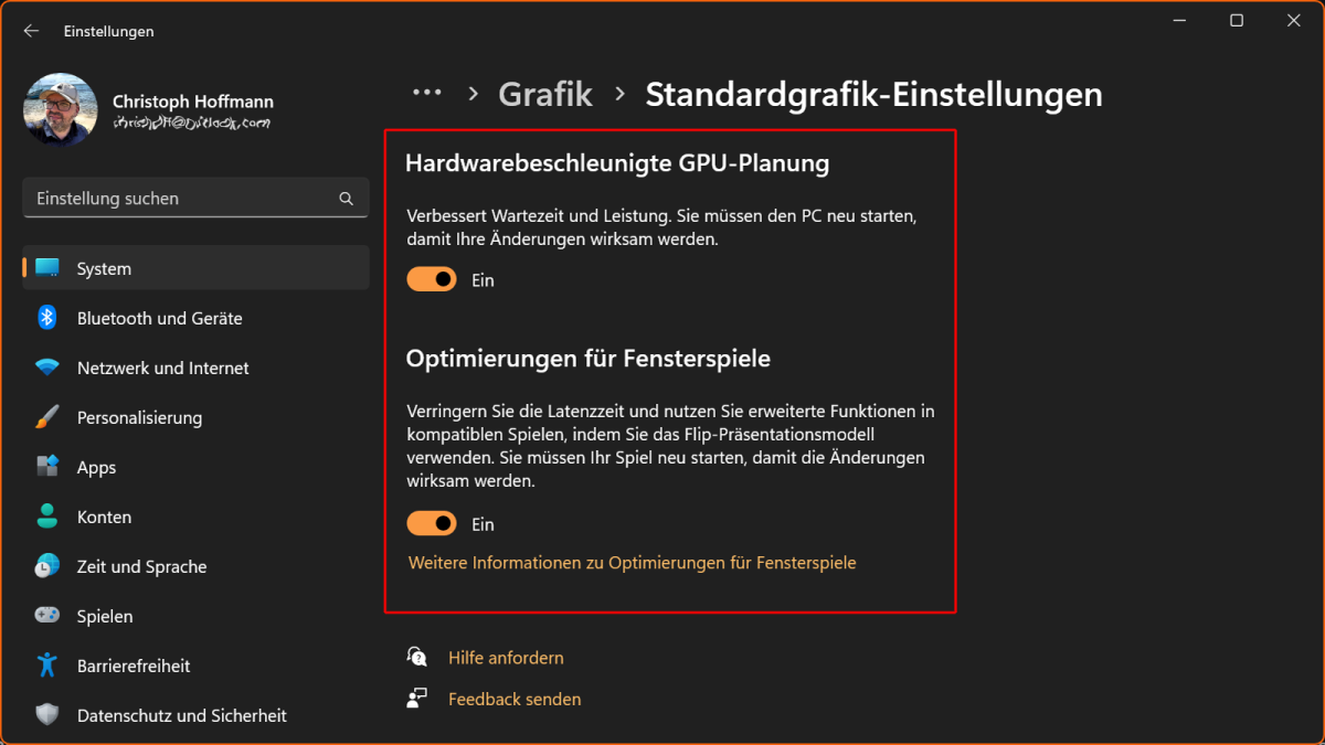 Hardwarebeschleunigte GPU-Planung aktivieren