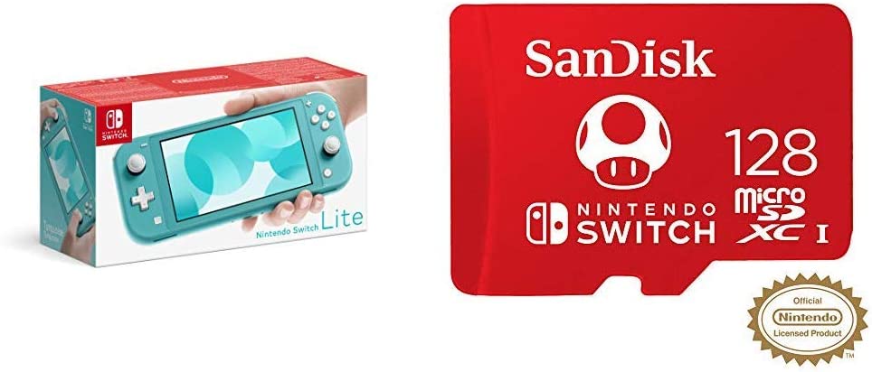 Nintendo Switch Lite + 128GB microSD card