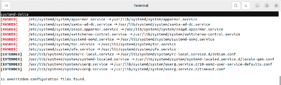 Kleine, aber feine Hilfe: Das Tool systemd-delta verschafft schnellen Durchblick bei geänderten Systemdiensten.