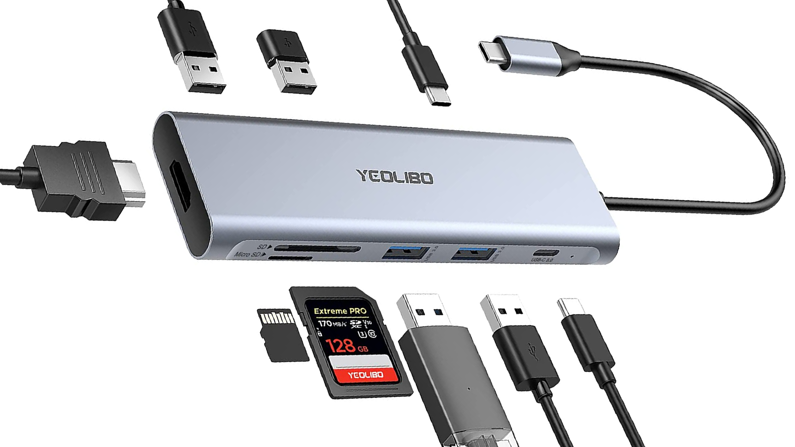 YEOLIBO 9-in-1 USB-C Hub (RU9A): Preis-Tipp mit vielen Anschlüssen