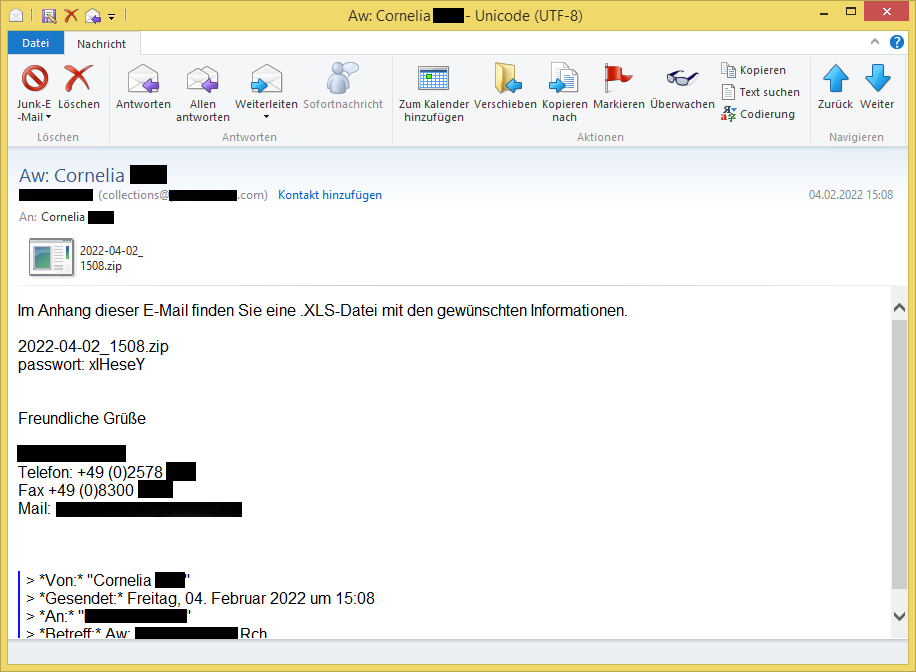 Emotet, einer der gefährlichsten Viren aller Zeiten, verbreitete sich hauptsächlich über Makros, die in diesem Fall in einer Excel-Datei im Mail-Anhang steckten.