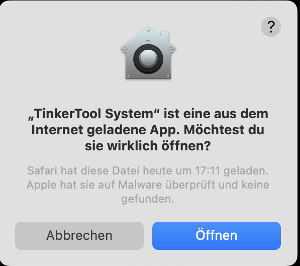 Aus dem Netzt geladenes Programm öffnen