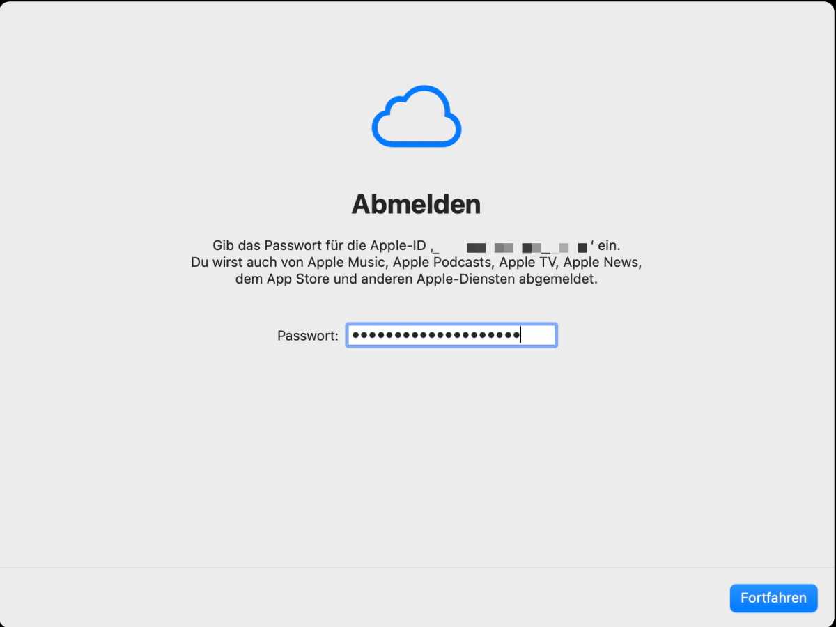 Apple-ID abmelden