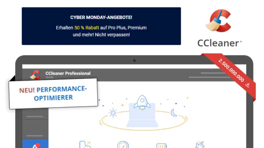 Image: Nur noch kurze Zeit: CCleaner Professional im Cyber-Monday-Deal mit 50 % Rabatt