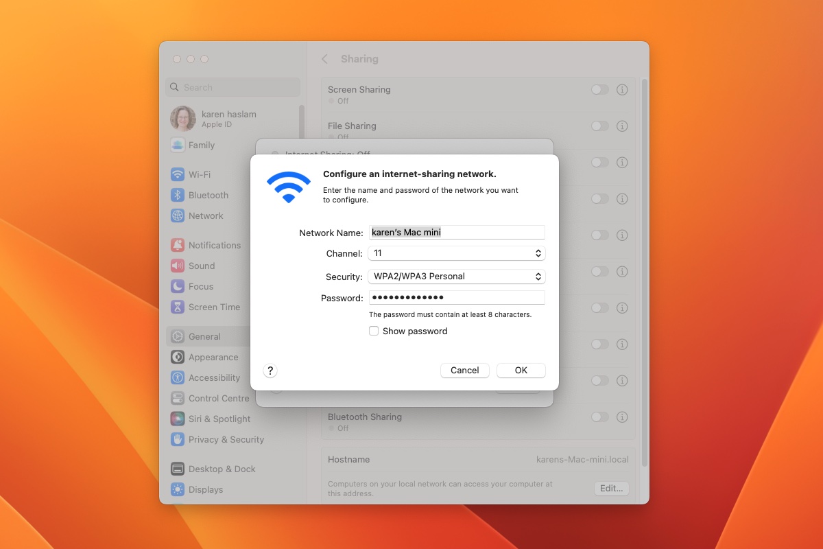 - Dans Tutorials Configure Internet sharing Mac