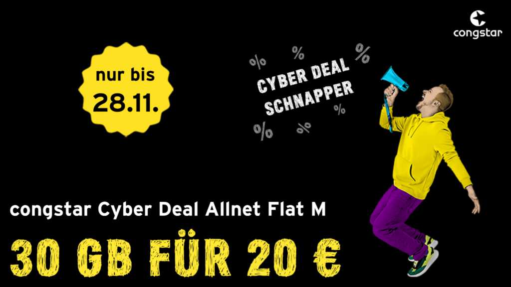 Image: Nur noch heute: 30 GB-Tarif im Telekom-Netz fÃ¼r 20 Euro (bei congstar)