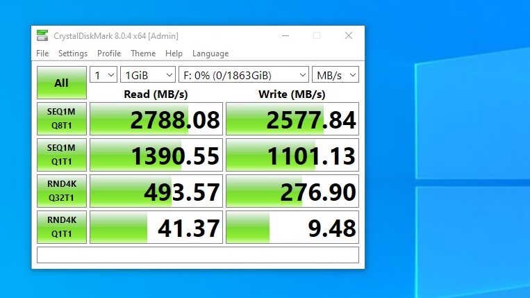 CrystalDiskMark 8.0.4 running on a PRO-G40