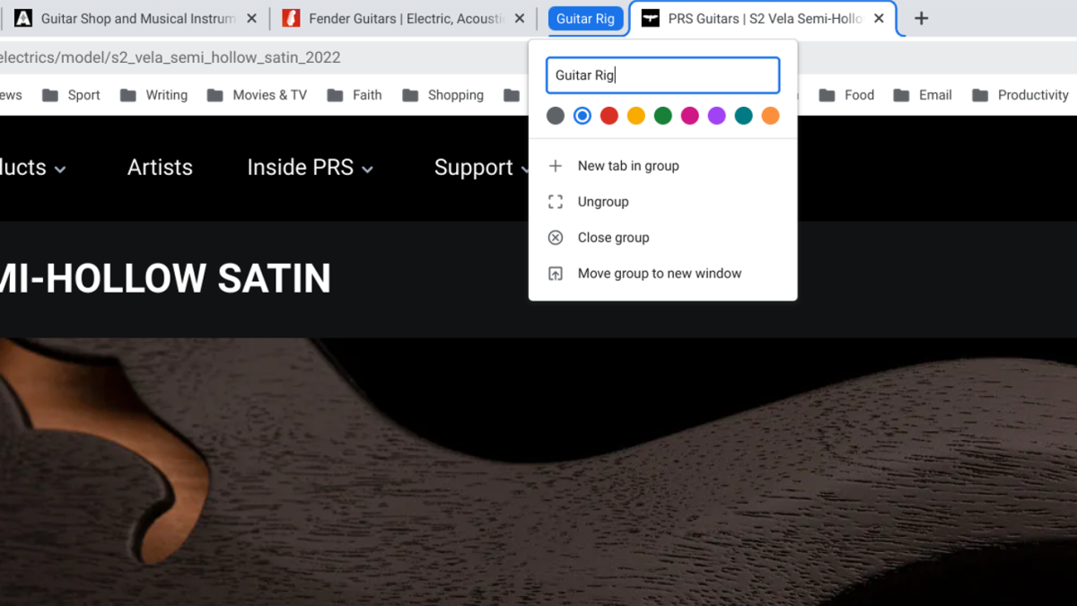 Naming tab groups in Chrome