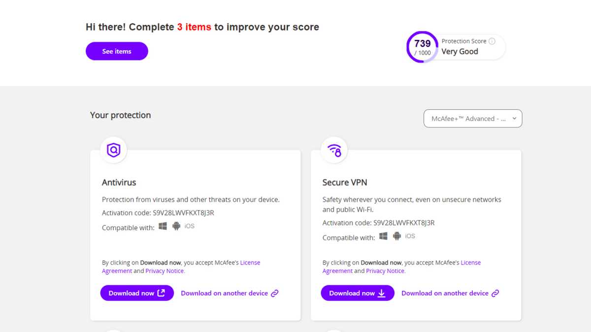McAfee+ Ultimate review Security Score
