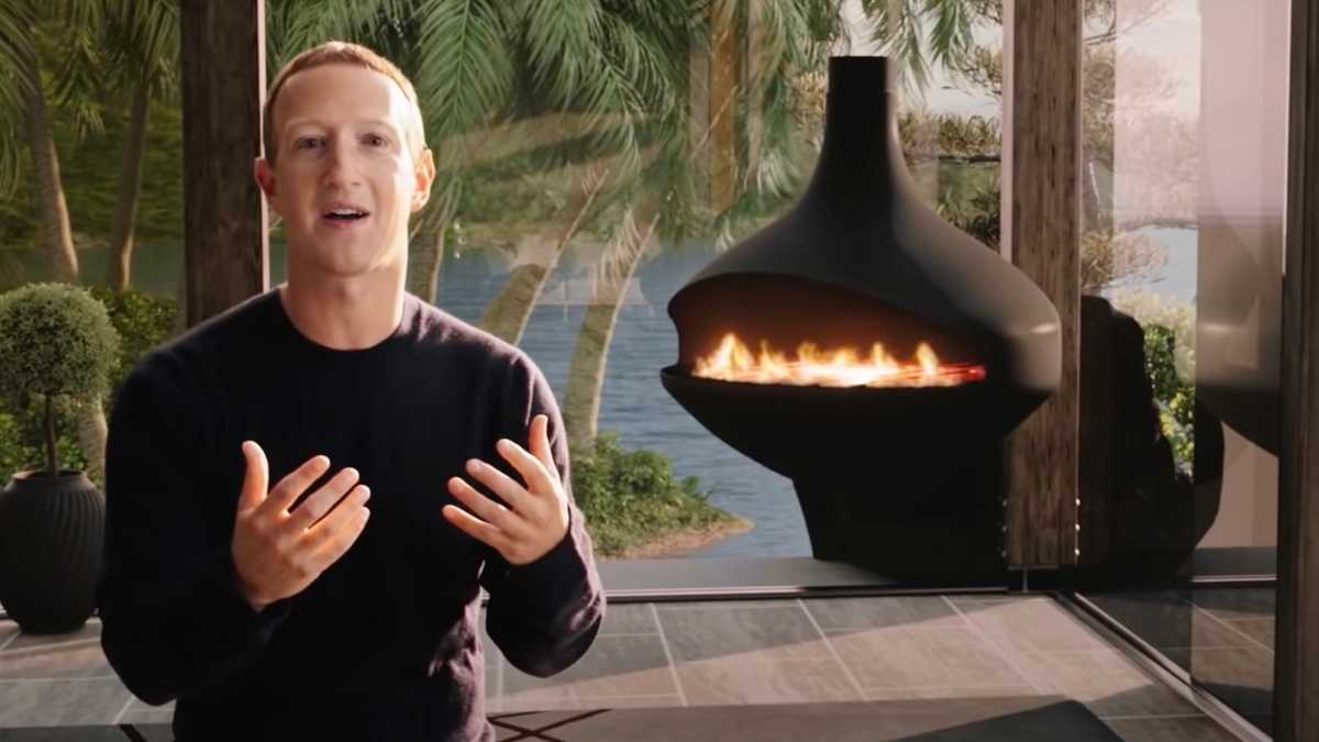 Die Vision von Mark Zuckerberg ist, dass wir künftig nicht mehr im echten Homeoffice arbeiten, sondern in einer schicken Villa unter Palmen am Meer – in der virtuellen Realität.  Und natürlich würde er uns gerne Sims 5-Styles verkaufen.