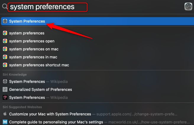Open System Preferences