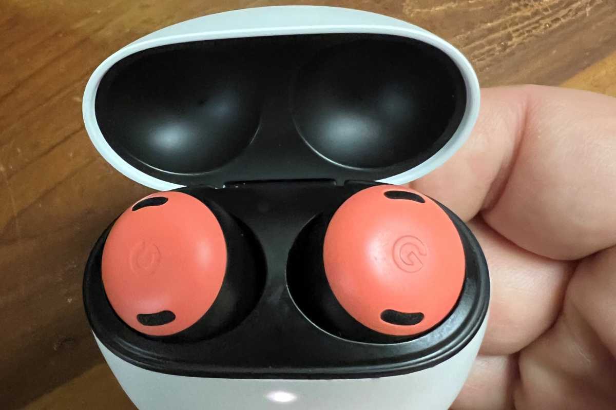 Pixel Buds Pro inside the charging case