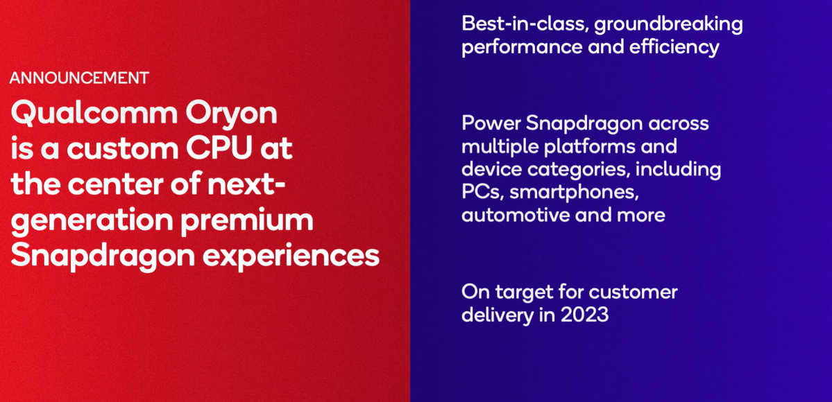 Qualcomm Oryon Summary