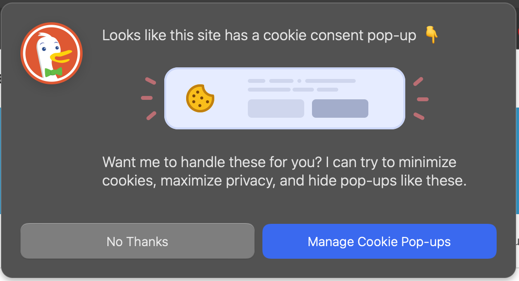 DuckDuckGo Cookie Consent