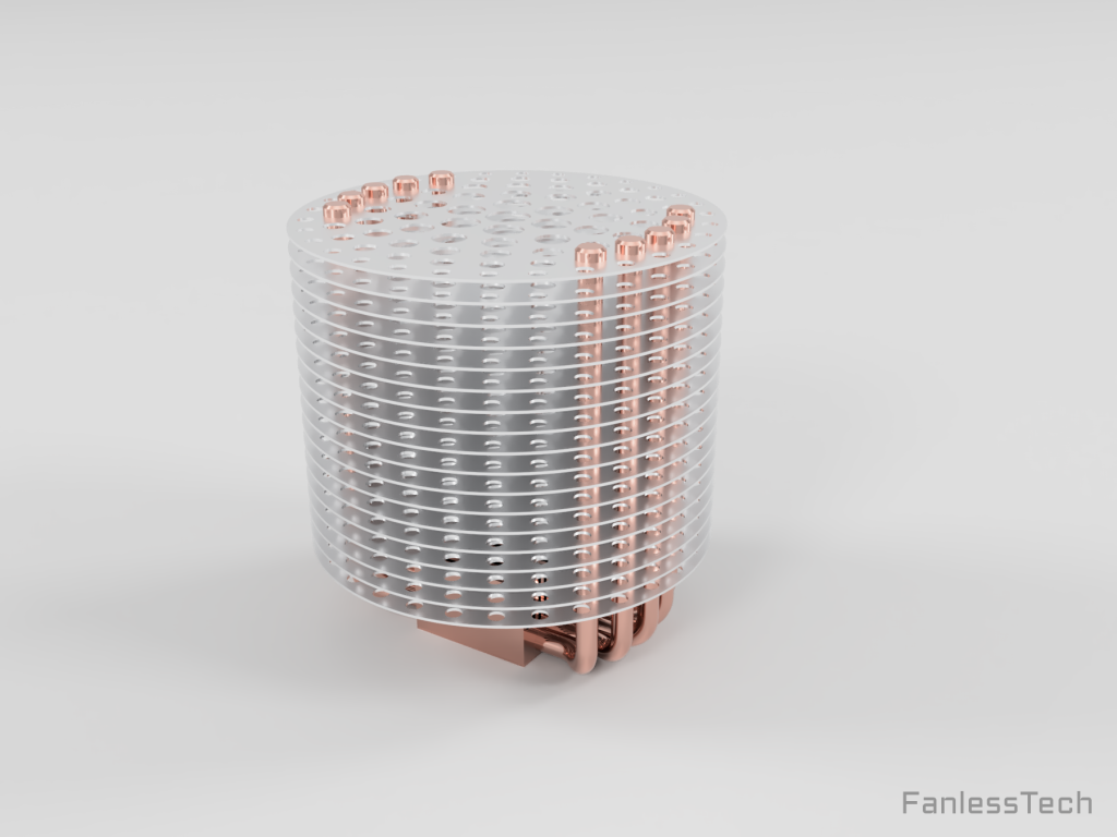 Image: UngewÃ¶hnliches Konzept fÃ¼r einen runden CPU-PassivkÃ¼hler
