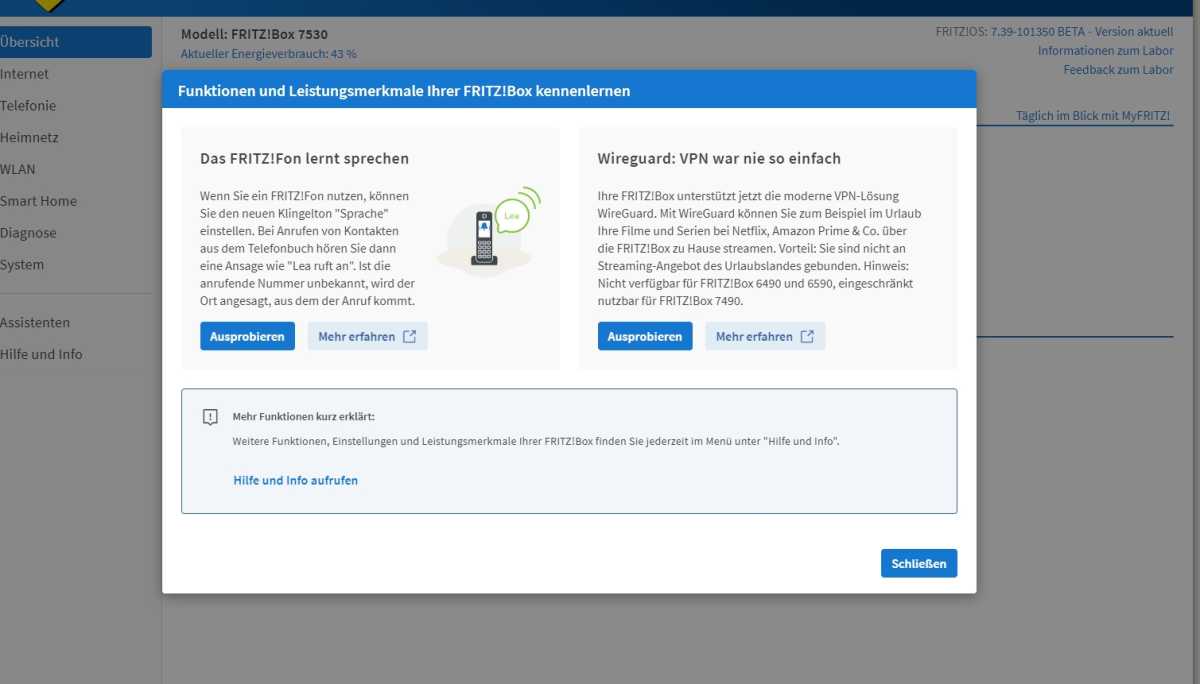 Fritzos 7.50 kommt mit der neuen VPN-Software Wireguard