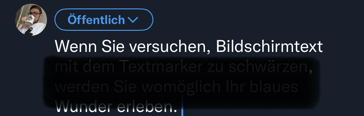 iOS 16 Textmarker nicht deckend