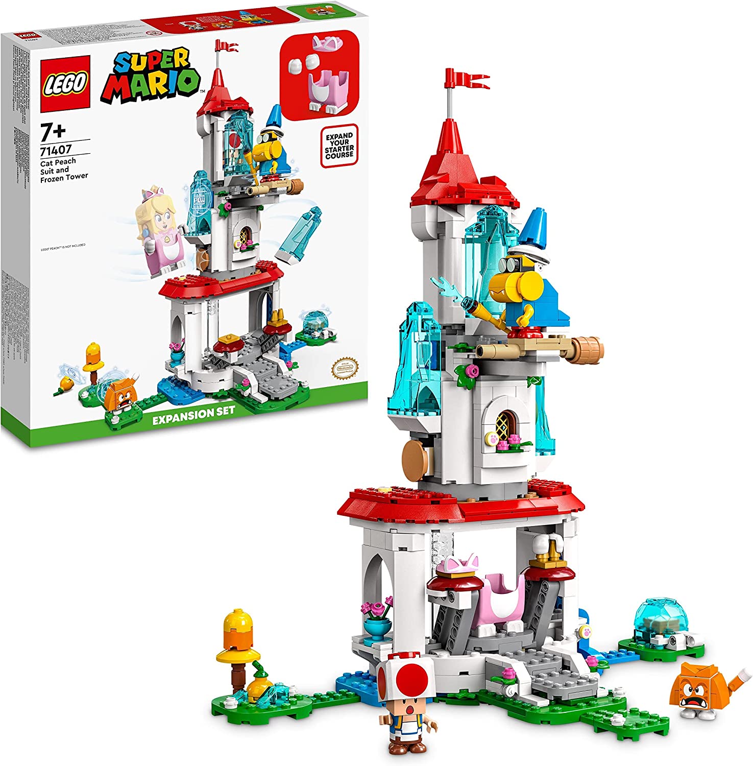 Conjunto Lego Super Mario Cat Peach e Frozen Tower 