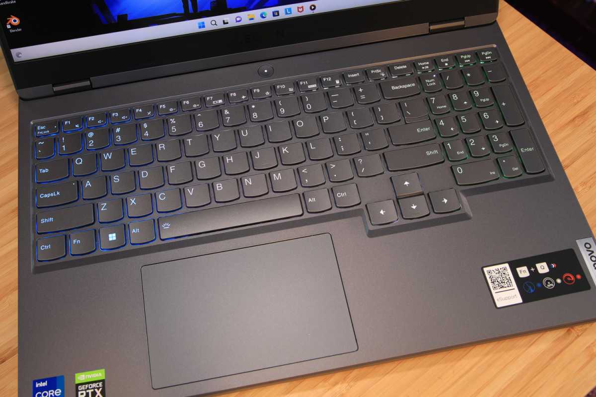 Lenovo Legion 5i keyboard and trackpad