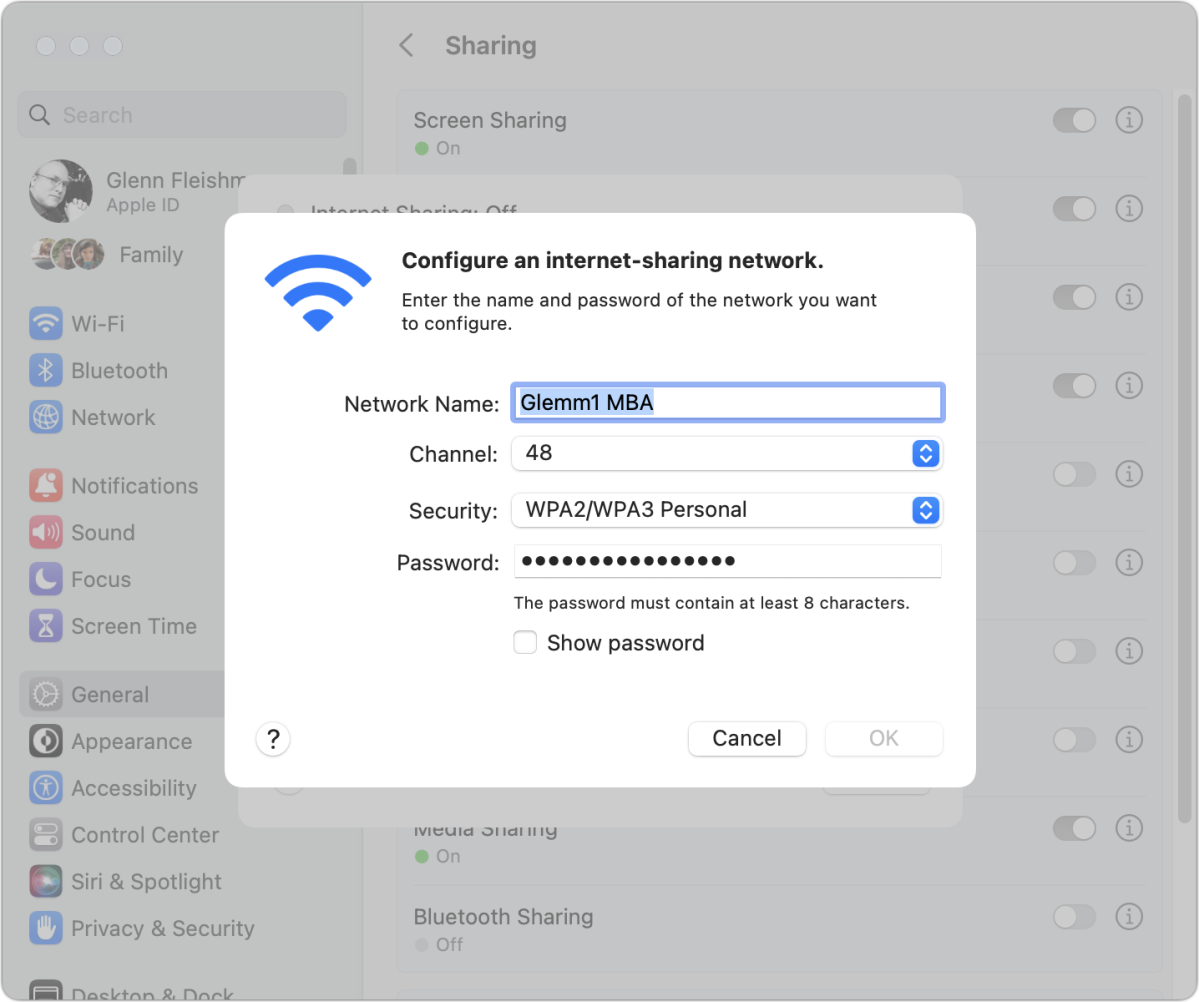 Cómo compartir tu conexión a Internet a través de Wi-Fi en macOS Ventura