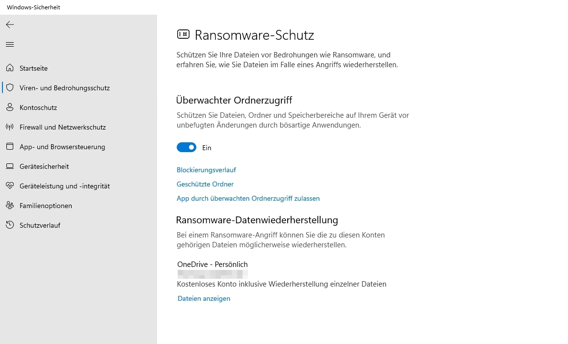 Windows 10 und Windows 11 verfÃ¼gen Ã¼ber einen integrierten Schutz gegen Ransomware, den Sie nur aktivieren mÃ¼ssen. 